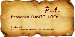 Prohaska Aurélián névjegykártya